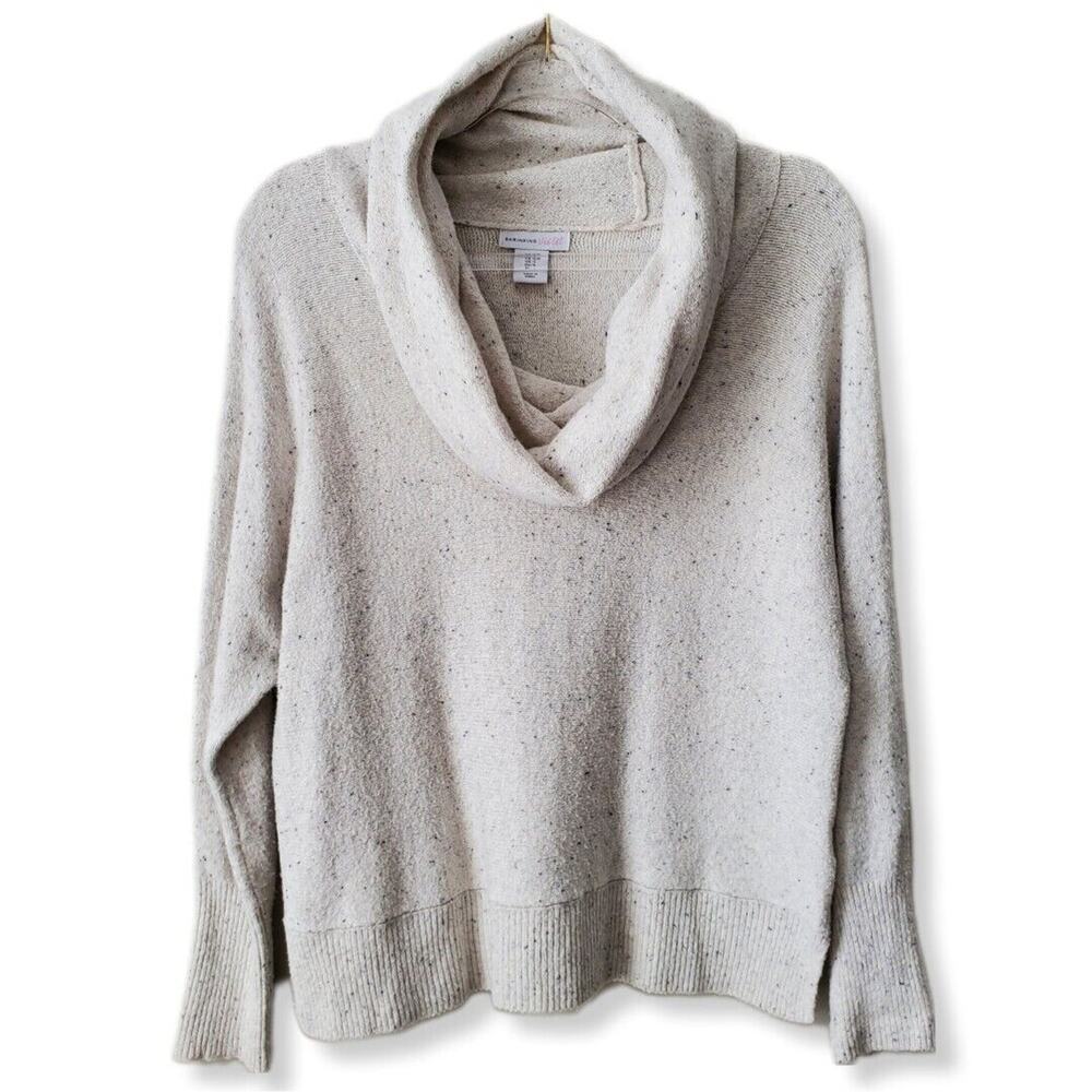 Women Shrinking Violet Boxy Cowl Sweater S Scandi Cozy Cabin Neutral Minimalist